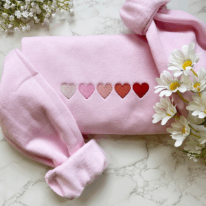 Embroidered Valentine Heart Sweatshirt, Vintage Valentine, Valentine Pullover, Valentine's Sweatshirt