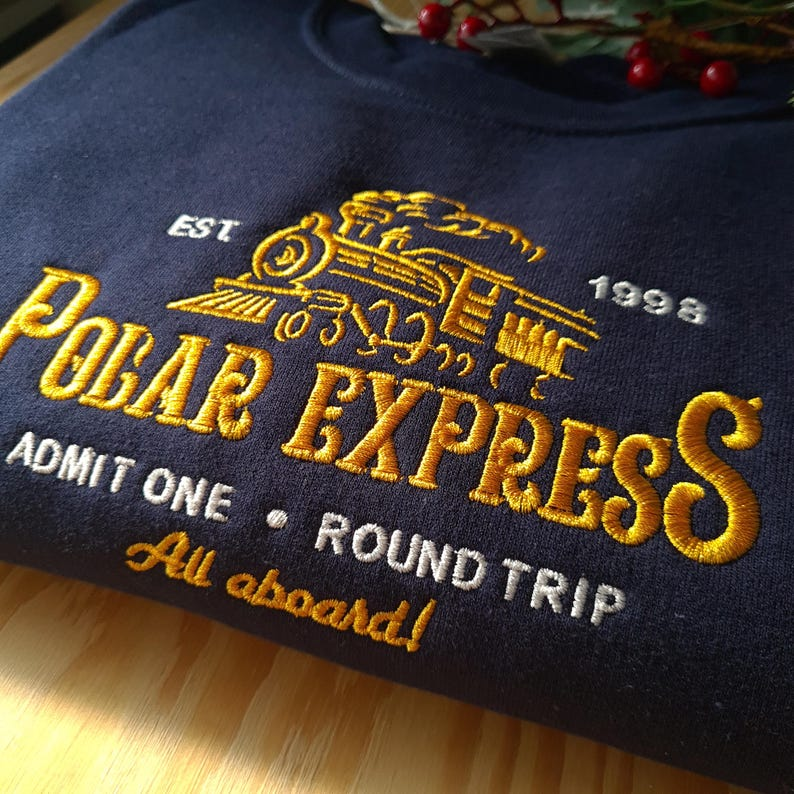 Polar Express Christmas Sweatshirt, Christmas Embroidered Sweatshirt, Polar Express Crewneck, Gift for Christmas - Image 2