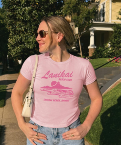 Alternative view of Lanikai Beach Club Crotop, Y2K Shirt, Retro Hawaii Coconut Girl Top, Summer Crop Top