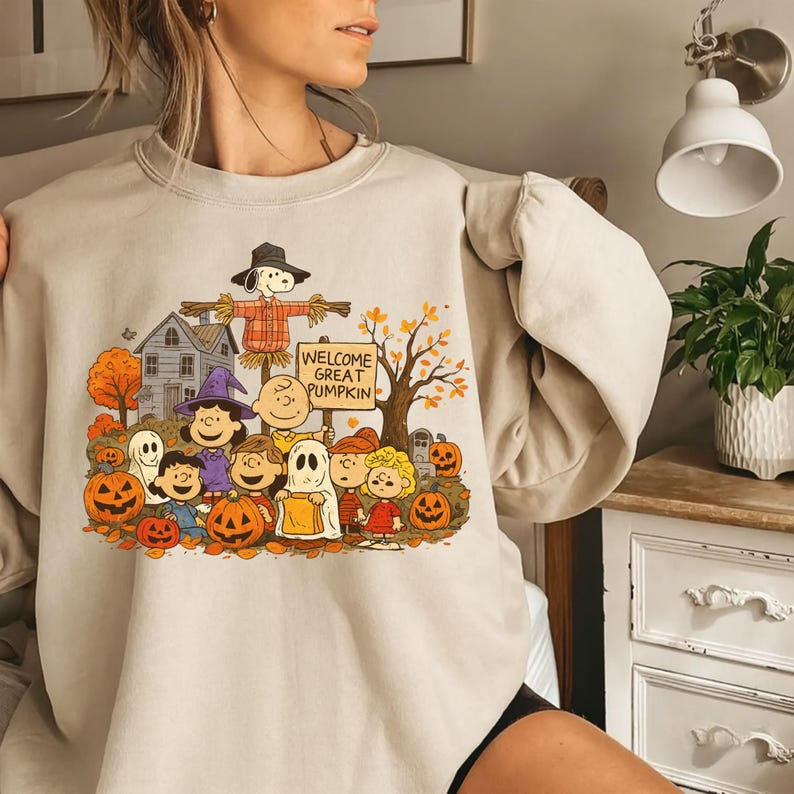 Peanuts Halloween Shirt, Snoopy Great Pumpkin Fall Crewneck, Charlie Brown Tee