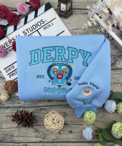 Alternative view of KPOP Band Huntrix Embroidered Sweatshirt, Huntrix Embroidered Hoodie, Rumi Zoey Mira, Derpy, Derpy Tiger Demon Hunters, Gift For Kpop Fan