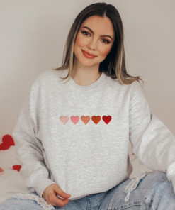 Alternative view of Embroidered Valentine Heart Sweatshirt, Vintage Valentine, Valentine Pullover, Valentine's Sweatshirt