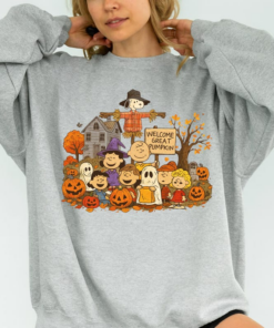 Alternative view of Peanuts Halloween Shirt, Snoopy Great Pumpkin Fall Crewneck, Charlie Brown Tee