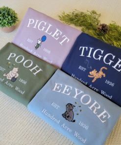 Winnie The Pooh Classic Midweight Sweater Collection, Embroidered Crewneck
