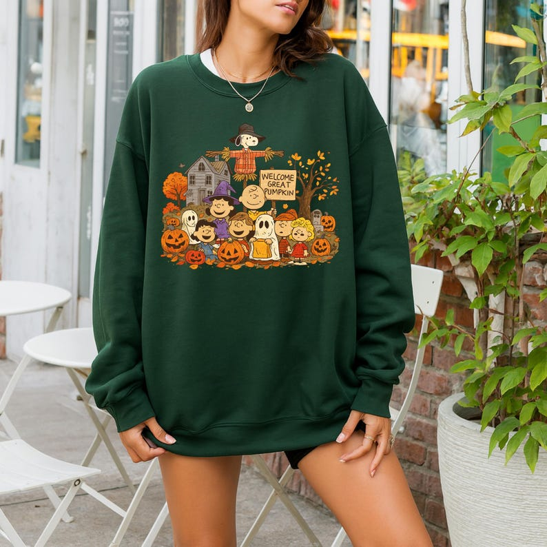 Peanuts Halloween Shirt, Snoopy Great Pumpkin Fall Crewneck, Charlie Brown Tee - Image 3