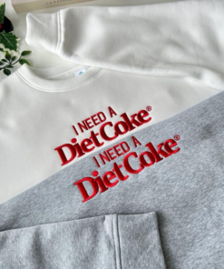 Alternative view of Embroidered I NEED A DIET COKE Sweatshirt, Embroidered Christmas Coke Crewneck, Xmas Gift Embroidered