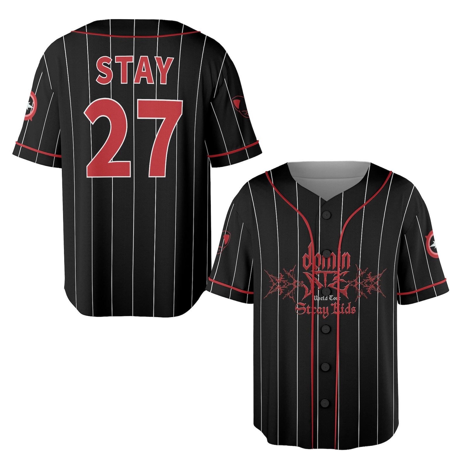Stray Kids Dominate World Tour 2025 Baseball Jersey