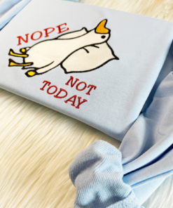 Alternative view of Embroidered Not Today Silly Goose Sweatshirt, Funny Embroidered Hoodie, Silly Goose Sweatshirt