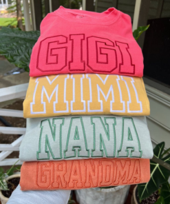 Embroidered Grandma Shirt, Gigi Shirt, Gift for Grandma, Nana Shirt, New Grandma Gift, Embroidered Grandma, College Block