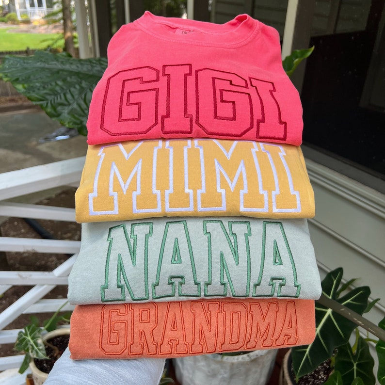 Embroidered Grandma Shirt, Gigi Shirt, Gift for Grandma, Nana Shirt, New Grandma Gift, Embroidered Grandma, College Block