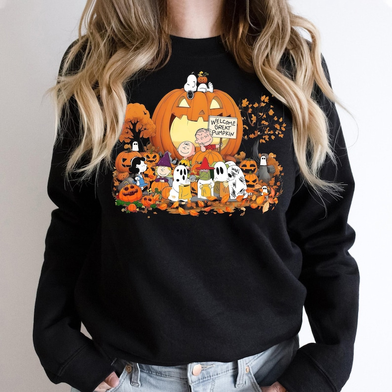 Peanuts Halloween Shirt, Snoopy Great Pumpkin Crewneck, Charlie Brown Tee, Halloween Comfort Colors TShirt, Y2K Halloween - Image 3