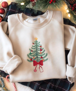 Christmas Tree Embroidered Sweatshirt, Merry Christmas Stethoscope Crewneck, CNA gift, Christmas gift, Holidays gift