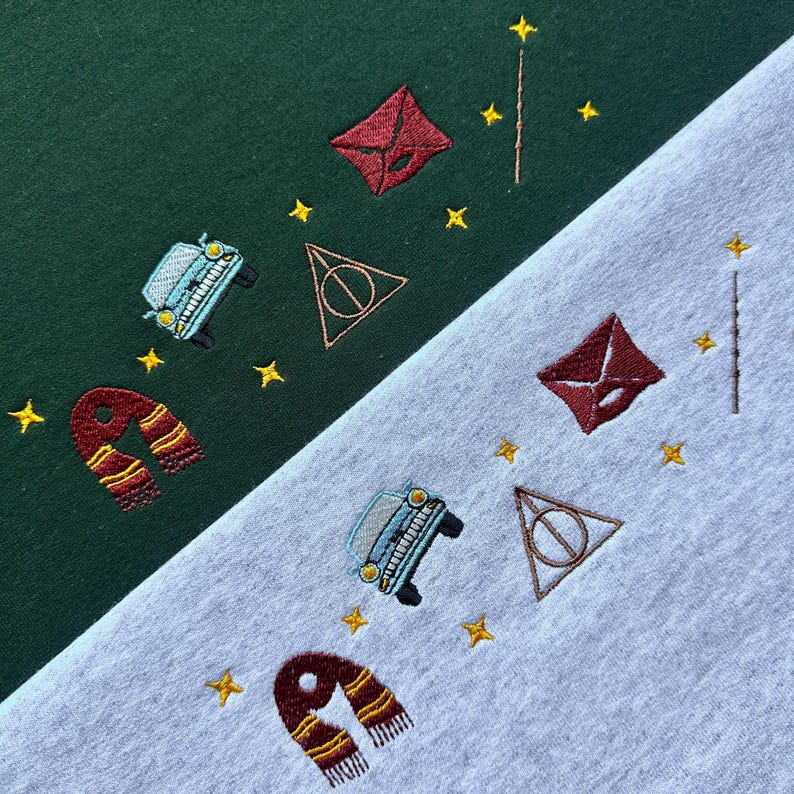 Embroidered Sweatshirt Wizard, Magic sweatshirt, School of Witchcraft and Wizardry Sweater - Image 4