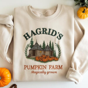 Embroidered Sweatshirt Halloween, Hagrids Pumpkin Farm Magically Grown Hoodie