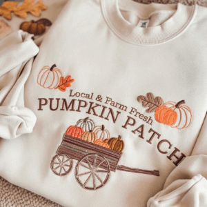 Pumpkin Patch Sweatshirt, Halloween Embroidered Sweatshirt, Fall Sweatshirt, Pumpkin Crewneck, Halloween Gift, Cozy Fall Aesthetic