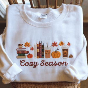 Cozy Season Embroidered Sweatshirt, Autumn Shirt/Sweatshirt/Hoodie