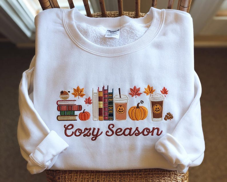 Cozy Season Embroidered Sweatshirt, Autumn Shirt/Sweatshirt/Hoodie