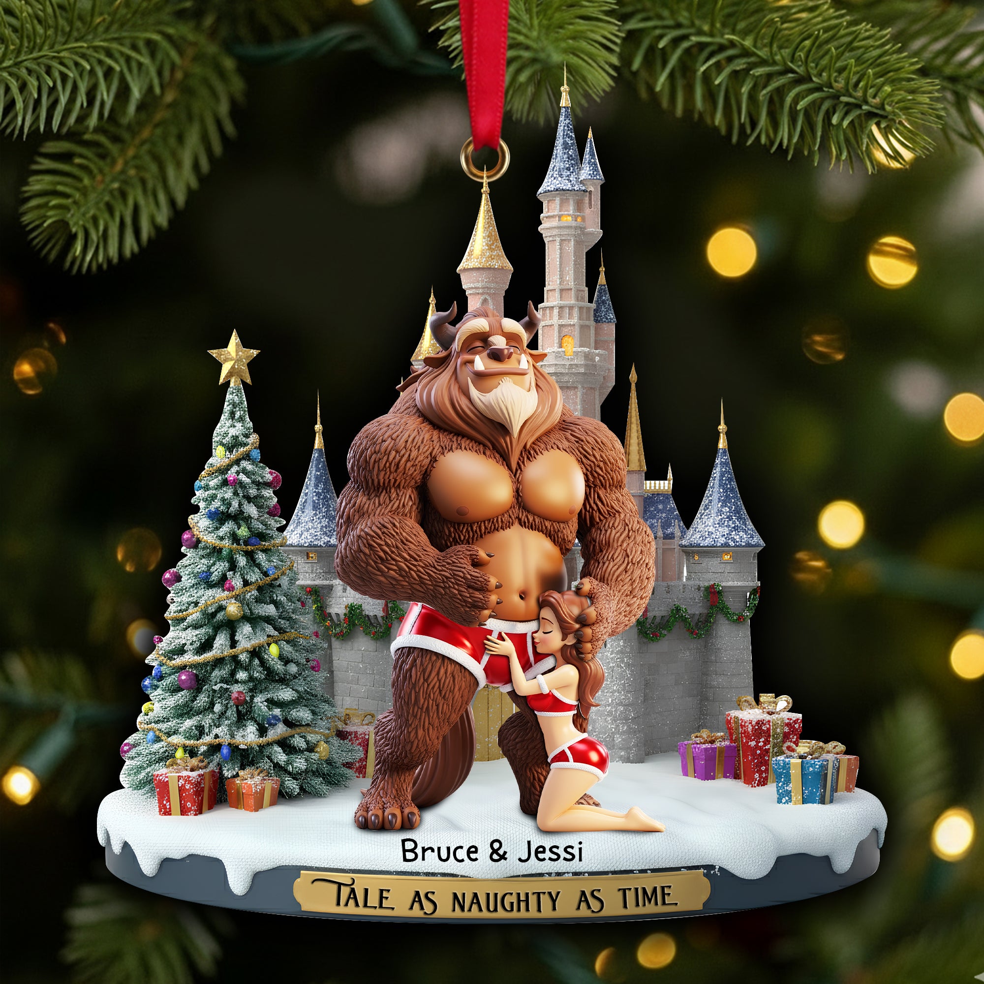 Alternative view of Tale As Naughty As Time Ornament - Personalized Christmas Gift For Couples 01OHLU190925