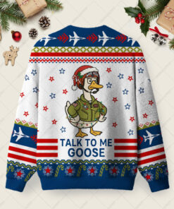 Alternative view of Talk to Me Goose Ugly Christmas Fuzzy Fleece Sweatshirt