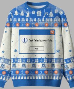 Alternative view of Task Failed Successfully Ugly Christmas Sweater