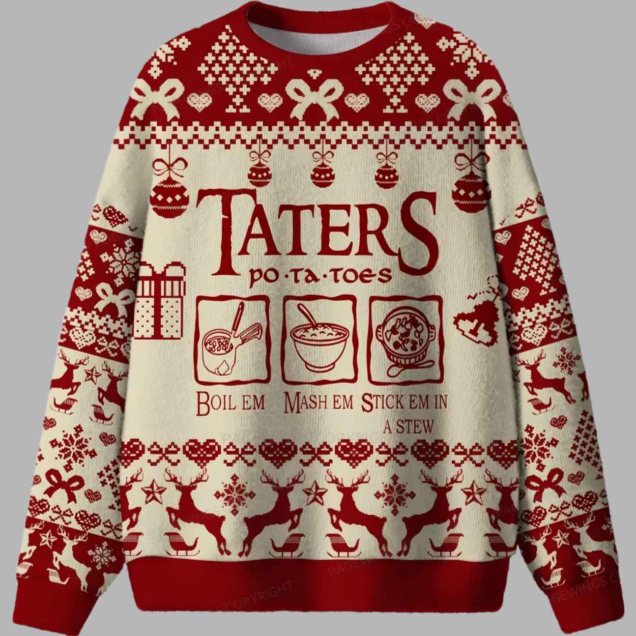 Taters Po-Ta-Toes Boil Ugly Christmas Sweater - gullprint.com