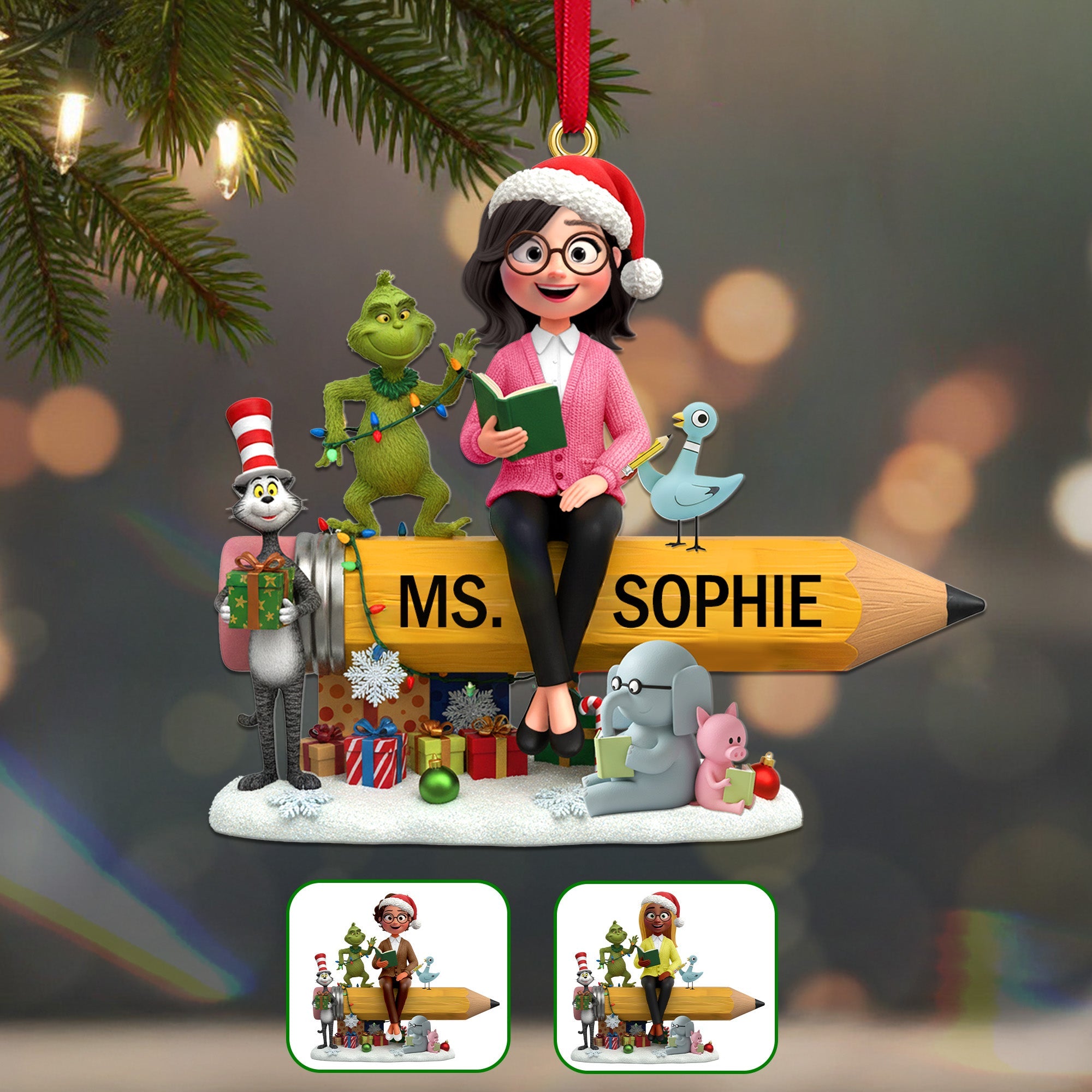 Teacher Acrylic Ornament - Personalized Gift For Teacher Christmas Ornament 03NAMG290925