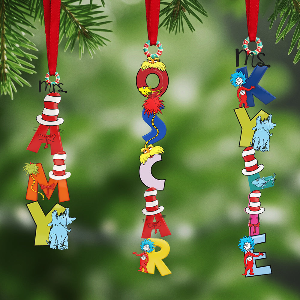 Alternative view of Teacher Alphabet Name Acrylic Ornament, Personalized Gifts For Christmas 02nata071125