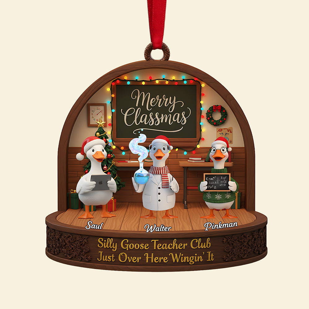 Teacher Goose Coworker Acrylic Christmas Ornament - Personalized Gifts For Coworker 01nata061125 - Image 4