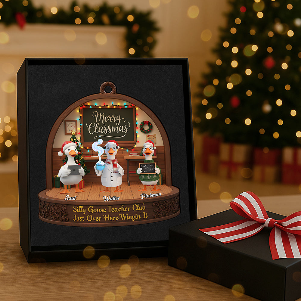 Teacher Goose Coworker Acrylic Christmas Ornament - Personalized Gifts For Coworker 01nata061125 - Image 3