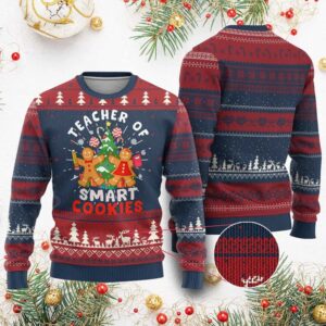 Teacher of Smart Cookies Ugly Christmas Sweater - Grishko.com