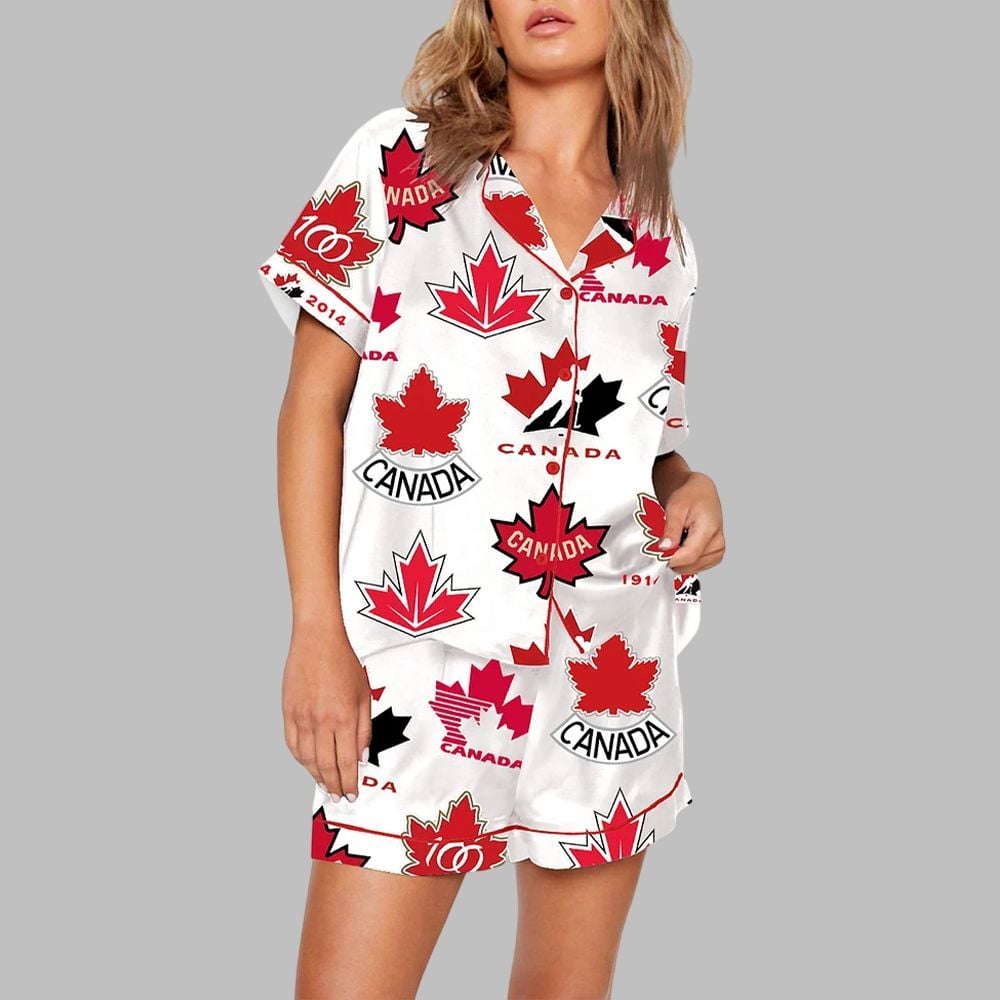 Team Canada Hockey Print Pajama Set - Image 3