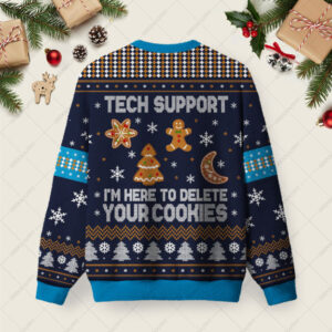 Alternative view of Tech Support Computer Programmer Blue Ugly Christmas Fuzzy Fleece Sweatshirt