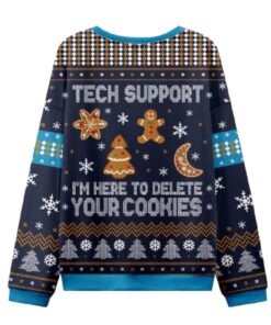 Alternative view of Tech Support Computer Programmer Blue Ugly Christmas Knit Sweater