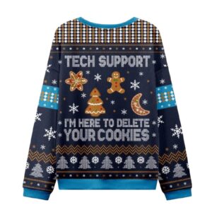 Alternative view of Tech Support Computer Programmer Blue Ugly Christmas Knit Sweater