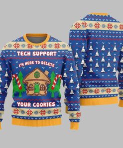 Alternative view of Tech Support Delete Your Cookies Ugly Sweater Christmas 2025