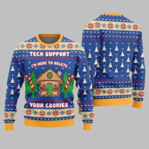 Alternative view of Tech Support Delete Your Cookies Ugly Sweater Christmas 2025 - Grishko.com