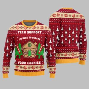 Tech Support Delete Your Cookies Ugly Sweater Christmas 2025 - Grishko.com
