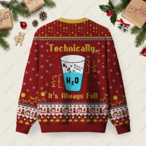 Alternative view of Technically Itâ€™s Always Full Ugly Christmas Fuzzy Fleece Sweatshirt