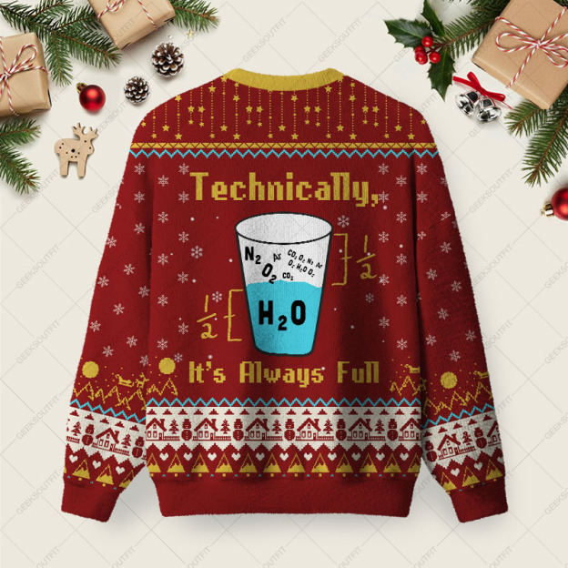 Alternative view of Technically Itâ€™s Always Full Ugly Christmas Fuzzy Fleece Sweatshirt