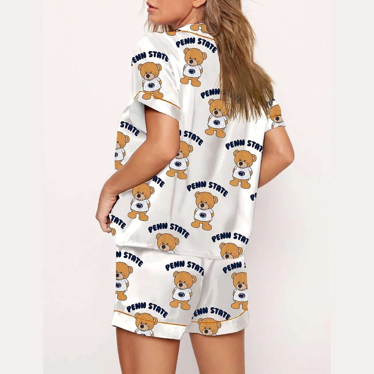 Teddy Bear Penn State Football Print Pajama Set - Image 3
