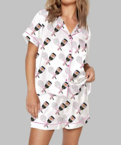Alternative view of Tennis Racquet And Bottles Satin Pajama Set