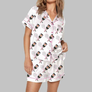 Alternative view of Tennis Racquet And Bottles Satin Pajama Set