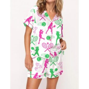 Tennis Satin Pajama Set For Women