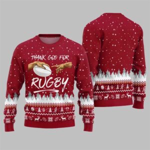 Alternative view of Thank Go For Rugby Ugly Sweater 2025 Christmas - Grishko.com