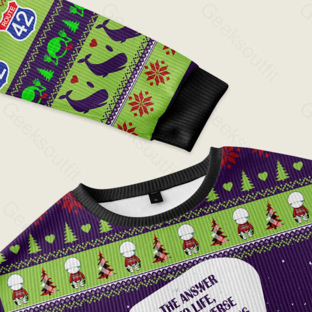 The Answer to Everything Ugly Christmas Sweater Sweatshirt - Image 3