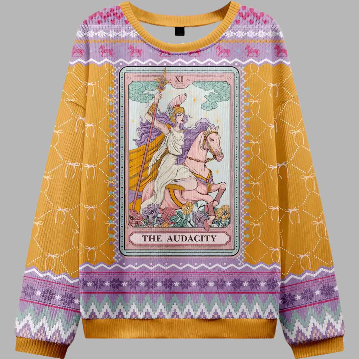 The Audacity Tarot Card Ugly Christmas Sweater - gullprint.com