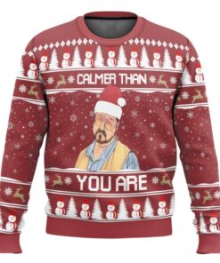 The Big Lebowski Calmer Than You Are Ugly Christmas Sweater