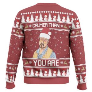 Alternative view of The Big Lebowski Calmer Than You Are Ugly Christmas Sweater