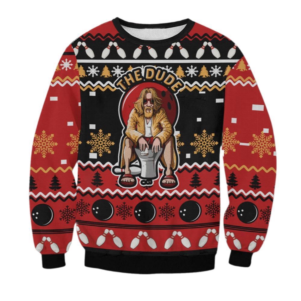 The Big Lebowski Dude Ugly Sweater - Grishko.com