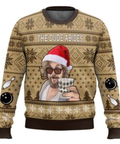 The Big Lebowski The Dude Abides Cute Christmas Gift Ugly Christmas Sweater